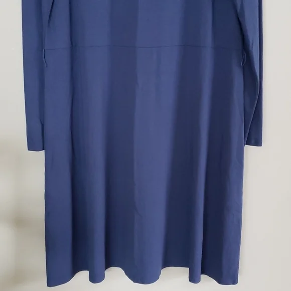 J Jill weaver collection, blue long sleeve dress, flowy, soft, crew neck. Sz M - Picture 3 of 7
